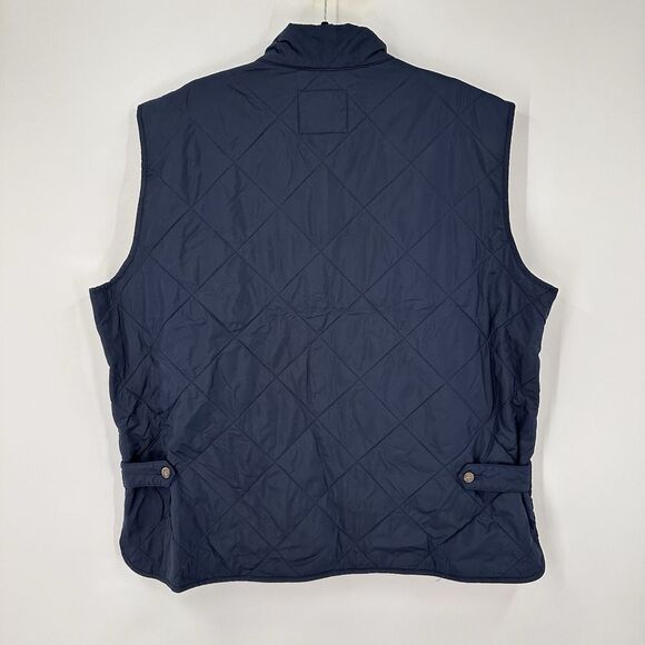 J. CREW Authentic Outerwear Men's Zip Up Quilted Vest XXL Blue Tan #742 - Picture 4 of 7